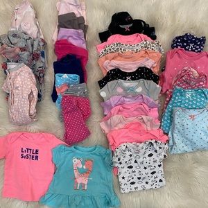EUC newborn baby girl lot